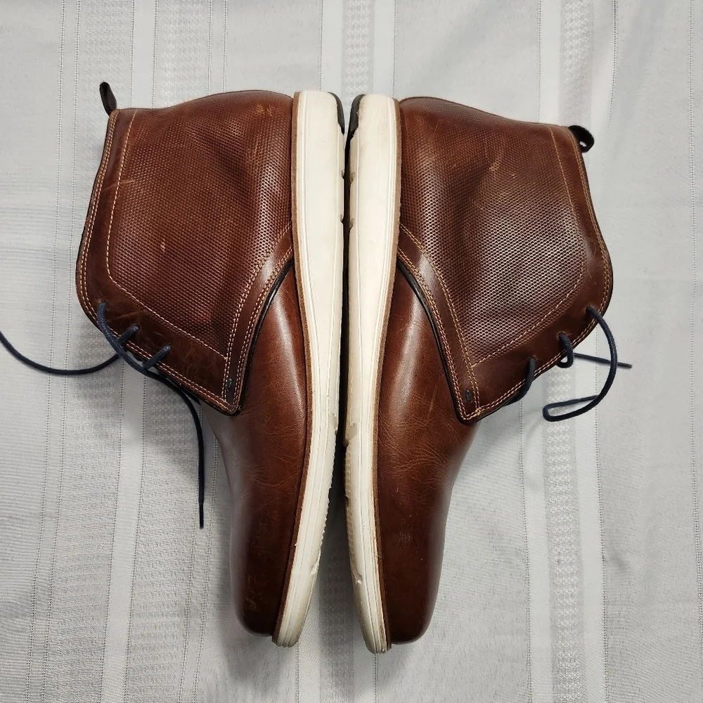 Thomas & Vine Men’s Leather Lace-up Boot Size 12 Brown with white soles - Picture 12 of 14